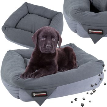 Soft Pet Bed for Dogs and Cats, 55x55 cm, Grey
