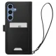 Spigen Wallet S atverčiamasis dėklas Samsung Galaxy S25+ telefonui, juodas