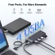 USB šakotuvas Ugreen CM653 su 4 USB-A lizdais, juodas