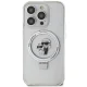 Karl Lagerfeld dėklas iPhone 15 Pro Max su Ring Stand ir MagSafe, baltas