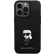 Karl Lagerfeld Silicone Ikonik Metal Pin dėklas iPhone 13 Pro Max, juodas