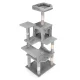 Cat Tree for Indoor Cats with Condo and Scratching Posts 146 cm Petsi, gray