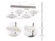 Telescopic Corner Bathroom Shelf, 4 Tiers, White
