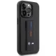 BMW Grip Stand Hot Stamp dėklas, skirtas iPhone 14 Pro, juodas
