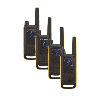 Motorola Talkabout T82 Extreme Quad-Pack racijos, geltonos (4 vnt.)