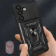 Dėklas Samsung Galaxy S25 Edge su kameros dangteliu ir stovu Hybrid Armor Camshield, juodas