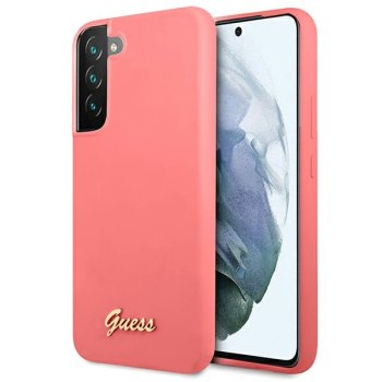Guess GUHCS22MLSLMGFU Silikoninis dėklas Galaxy S22+ S906, fuksija