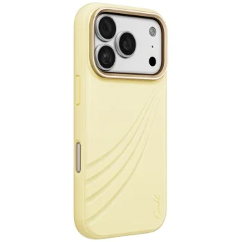 Uniq Coehl Serina Magnetic Charging dėklas iPhone 18 Pro / 17 Pro, geltonas