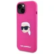 Karl Lagerfeld dėklas iPhone 15 telefonui, fuksijų spalva