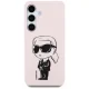 Karl Lagerfeld Silicone Graffiti Ikonik MagSafe dėklas Samsung Galaxy S25, rožinis