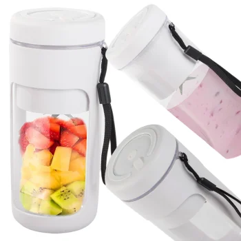 Nešiojamas belaidis USB trintuvas kokteiliams 450ml, 20W, baltas