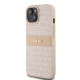 DKNY dėklas „iPhone 15“ telefonui „Mono Stripe & Metal Logo“, rožinis