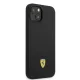 Ferrari Silicone Metal Logo MagSafe dėklas telefonui iPhone 14 Plus, juodas