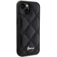 Guess dėklas iPhone 15 telefonui Quilted Metal Logo, juodas