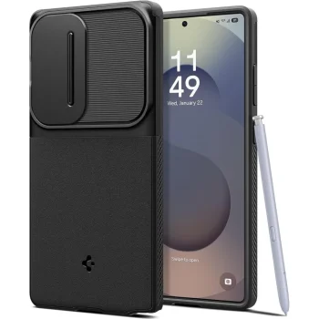 Spigen Optik Armor dėklas telefonui Samsung Galaxy S25 Ultra, juodas