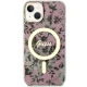 Guess dėklas iPhone 14 Plus telefonui Flower MagSafe, rožinis