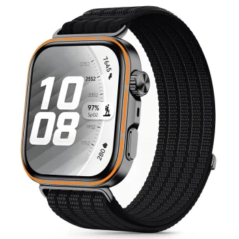 Tech-Protect Nylon dirželis Huawei Watch Fit 3 / 4 / 4 Pro / 5 / 5 Pro laikrodžiui, juodas