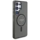 Guess Glitter Circle Classic Logo MagSafe dėklas Samsung Galaxy S25 Ultra, juodas