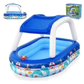 Pripučiamas vaikiškas baseinas su stogeliu Bestway 54370, 213 x 155 x 132 cm