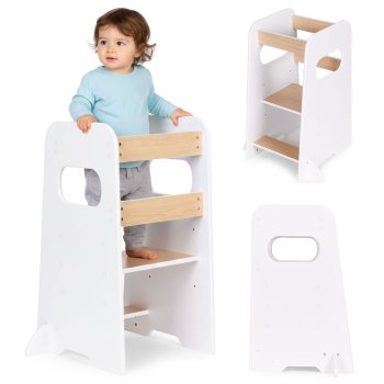 Ecotoys Montessori Kitchen Helper reguliuojamas virtuvės bokštelis vaikams