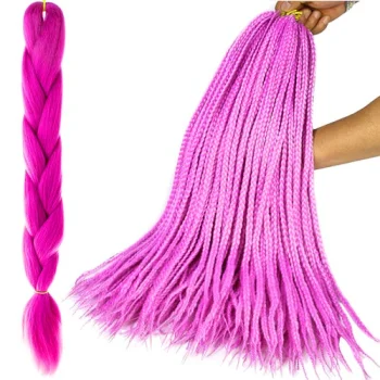 Kanekalon Synthetic Afro Braids for Hairstyles 60cm, Neon pink