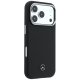 Mercedes Leather Semi Wrap Grill Pattern MagSafe dėklas iPhone 17 Pro, juodas