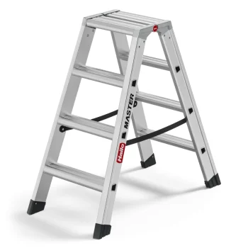 Dvibalsės kopėčios Hailo Master D100 2 x 5 pakopų, sidabrinės