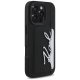 Karl Lagerfeld HC Grained PU dėklas su kortelių dėtuve iPhone 16 Pro Max, juodas