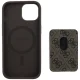 Guess dėklas iPhone 15 su MagSafe pinigine 4G Stripes, rudas