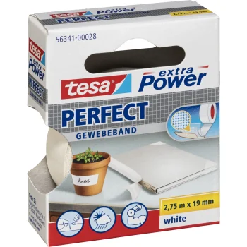 Audinio lipnioji juosta Tesa extra Power Perfect 2,75 m x 19 mm, balta (56341)