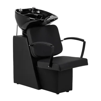 Kirpyklos plautuvė Hair System Edge Noir su kėde, juoda