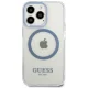 Guess Metal Outline MagSafe dėklas Apple iPhone 13 Pro, mėlynas