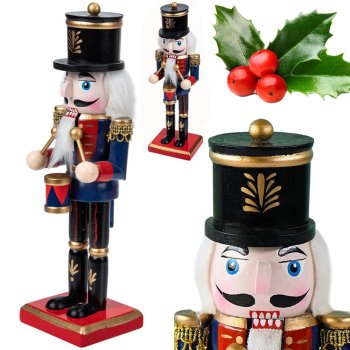 Christmas Wooden Nutcracker, Decorative Figurine, 25 cm
