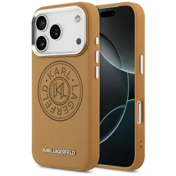 Karl Lagerfeld Point & Metal Logo MagSafe Phone Case Cover iPhone 17 Pro Max - Brown
