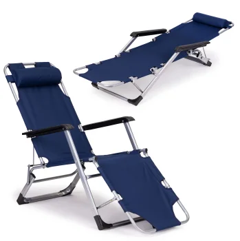 Sulankstomas sodo ir paplūdimio gultas MultiGarden 2-in-1, mėlynas
