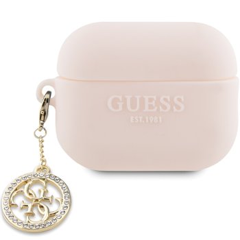 Guess AirPods Pro 2 Case 3D Rubber 4G Diamond Charm, Pink