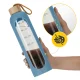 4Fizjo 1568 Glass Sports Water Bottle with Silicone Sleeve 1L, Blue