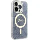 Guess dėklas iPhone 15 Pro telefonui IML 4G MagSafe, mėlynas