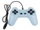 Retro game console with 9999 built-in games, 2 controllers and gun, blue