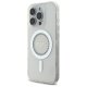 Guess IML Rhinestones MagSafe dėklas telefonui iPhone 16 Pro Max, baltas