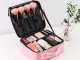 Travel Makeup Organizer Case with Adjustable Dividers, Pink