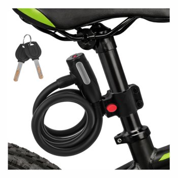 Dviračio spyna-trosas Trizand 147807, 150 cm, 12 mm, matinė juoda