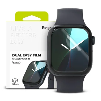Ringke Dual Easy Protective Film for Apple Watch 10 42mm (3-Pack)