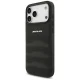 Mercedes AMG Leather Debossed Lines dėklas, skirtas iPhone 18 Pro Max / 17 Pro Max, juodas