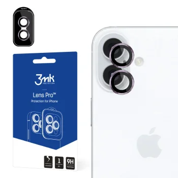 3mk Lens Protection Pro kameros apsauginis stiklas iPhone 16 / 16 Plus, rožinis