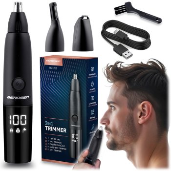 Berdsen BD-269 3-in-1 Nose and Ear Trimmer, Black