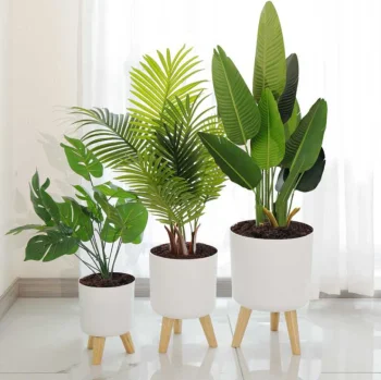 Standing Plant Pot on Legs, 20.5 cm, White