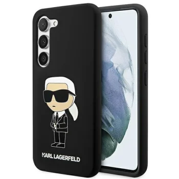 Karl Lagerfeld Silicone Ikonik dėklas Samsung Galaxy S23 telefonui, juodas