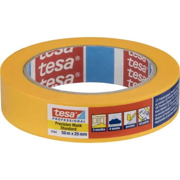 Dažymo juosta Tesa 4344 Precision Masking Tape Standard 50 m x 25 mm, geltona
