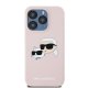 Karl Lagerfeld iPhone 15 Pro Max dėklas Silicone Karl & Choupette MagSafe, rožinis